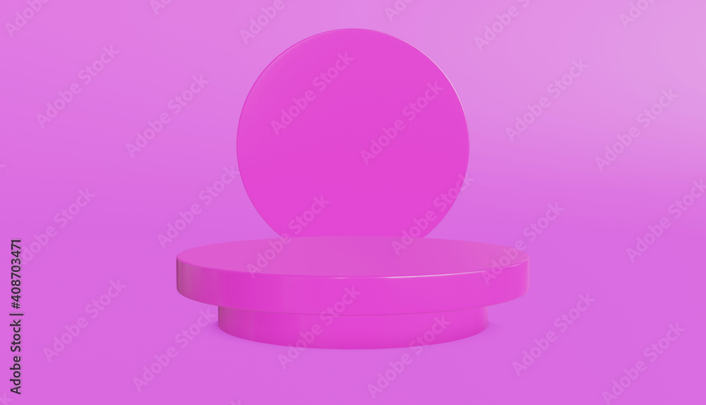 Circle podium minimal pink color Circle podium minimal pink color