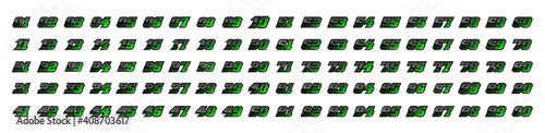 Mega Collection of Racing Number, Set of Start Racing number, sport race number with halftone dots style vector illustration