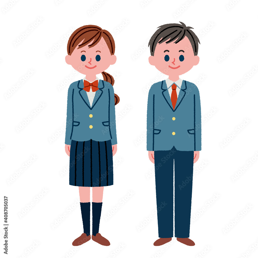 学生のイラスト素材(全身) 学生のイラスト素材(全身)