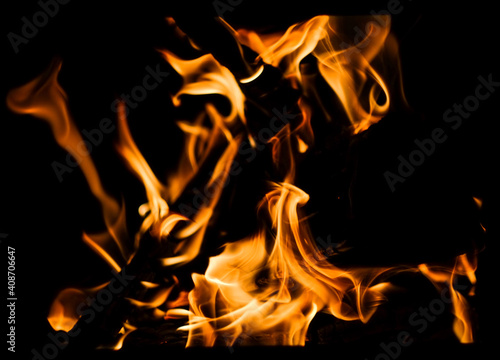 Roaring fire in fireplace (2)