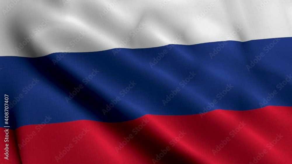 Russia Satin Flag. Waving Real Fabric Texture of the Flag of Russia. 4K Video Russia Satin Flag. Waving Real Fabric Texture of the Flag of Russia. 4K Video