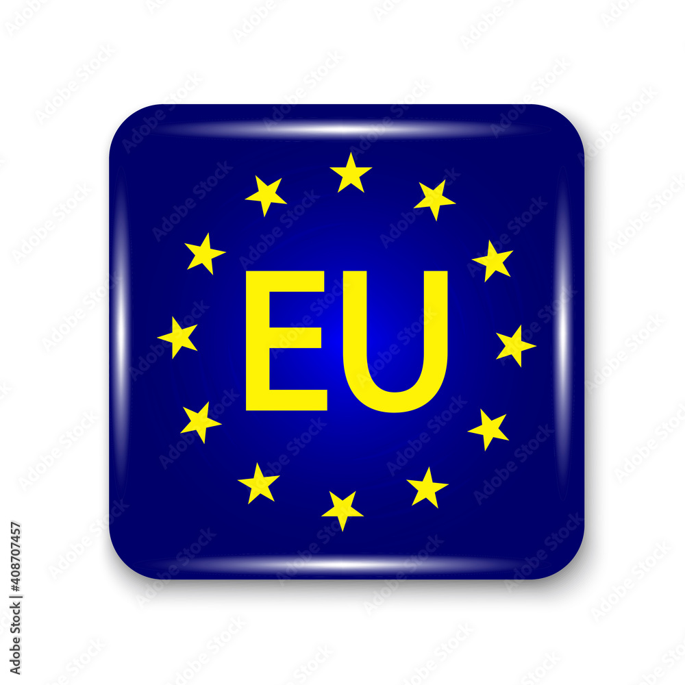Eu button. European Union square button. White background. Stock image. EPS 10. Eu button. European Union square button. White background. Stock image. EPS 10.