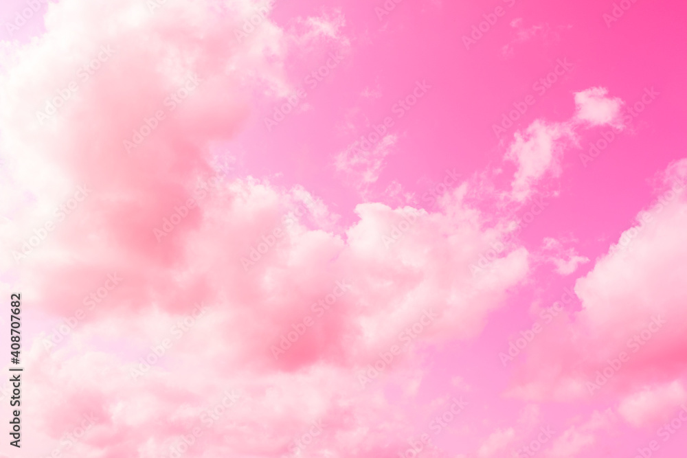 Clouds and bright pink sky
