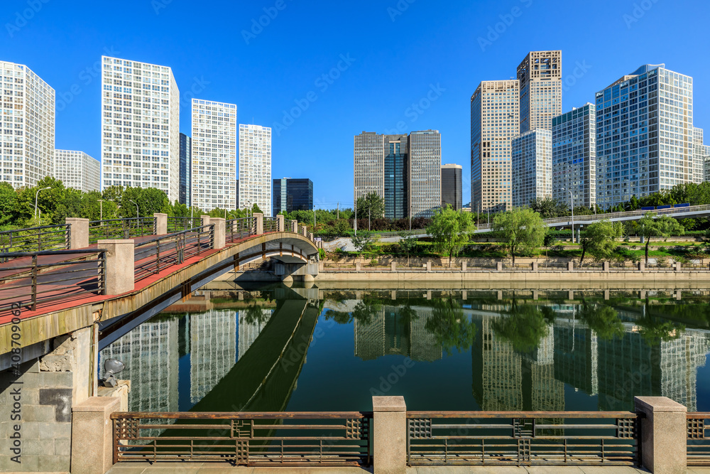 Obraz premium Modern city skyline and buildings in Beijing,China.