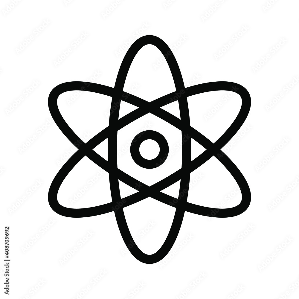 Atom molecule icon vector graphic illustration