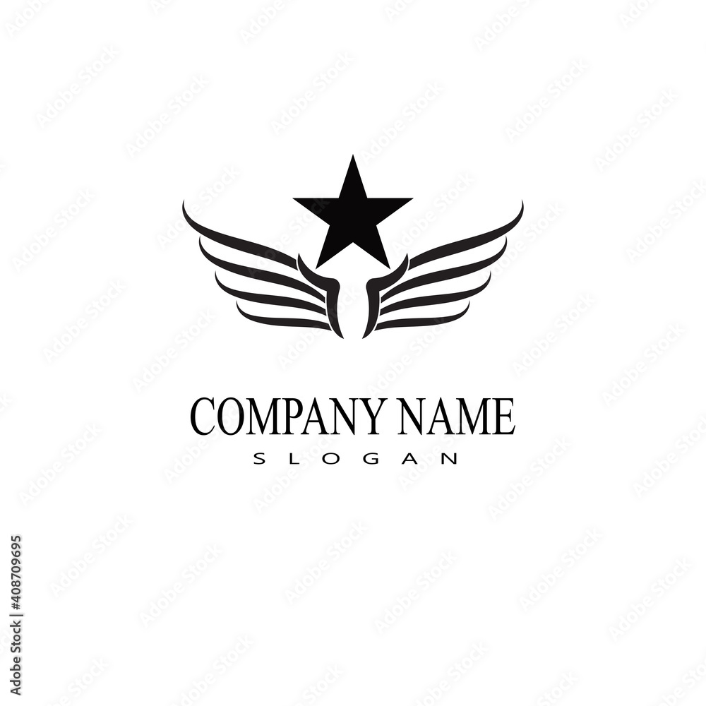 Wing Concept icon Template vector illustration design Wing Concept icon Template vector illustration design