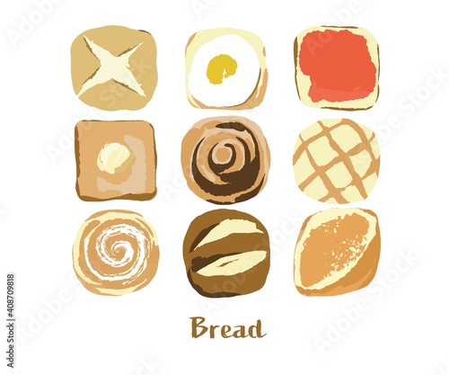 色々なパンのイラスト素材