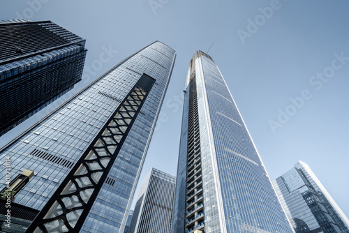 Modern skyscrapers in the business district  Guiyang  China.