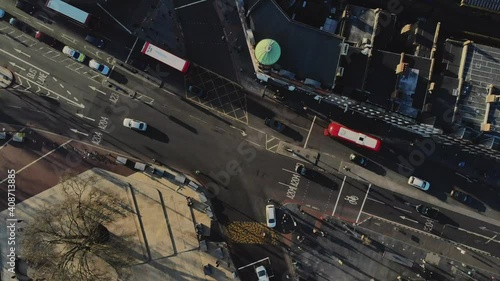 Spining aerial shot of the traffic in central london photo