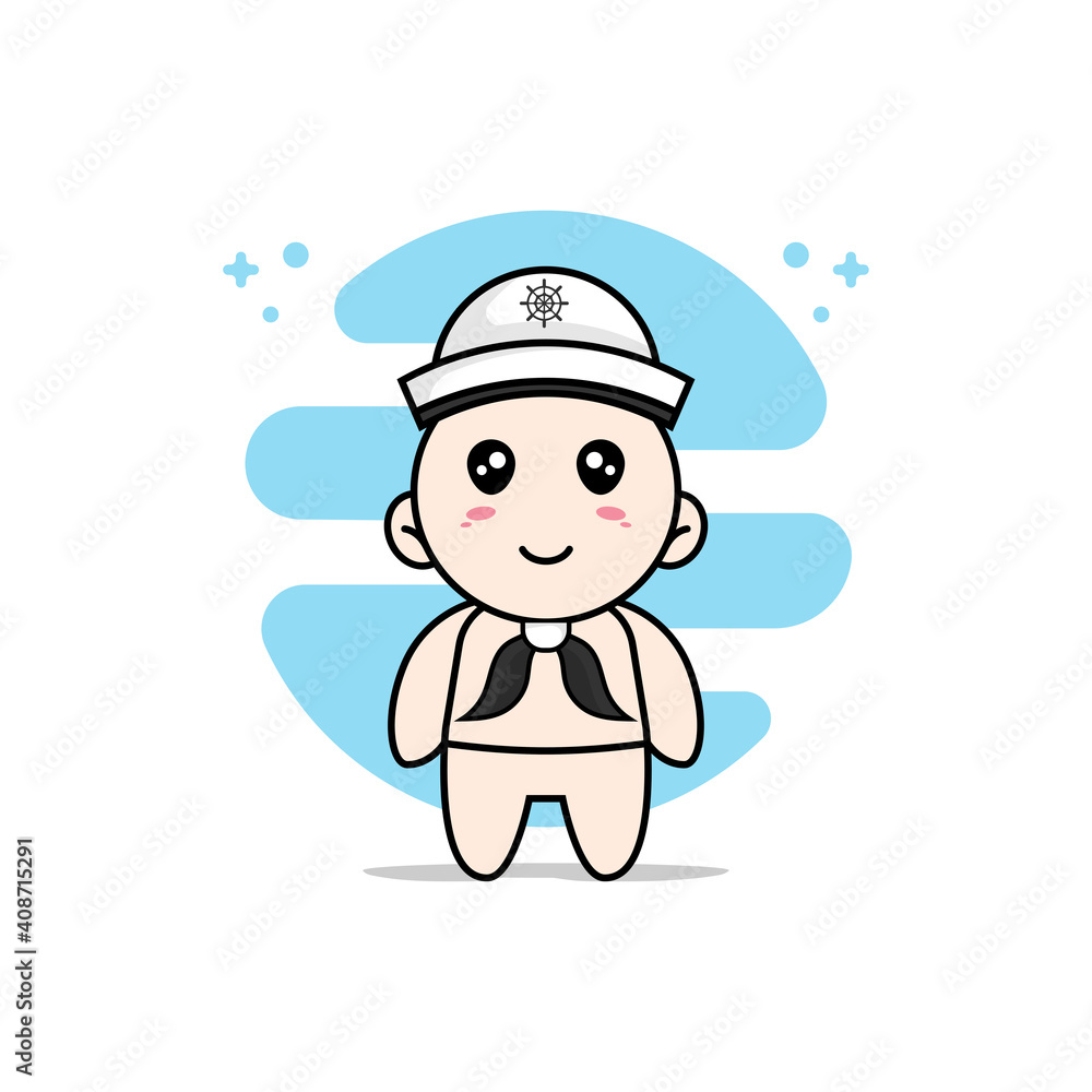 Cute baby character wearing sailor costume. Cute baby character wearing sailor costume.