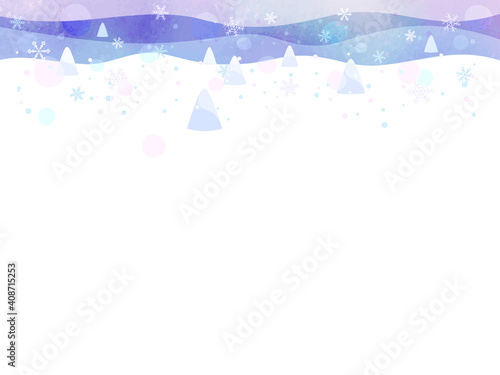 雪が降る冬のフレーム