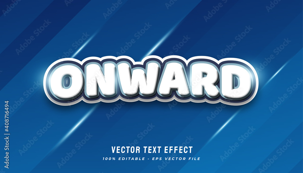 Onward text style effect in blue and white gradient