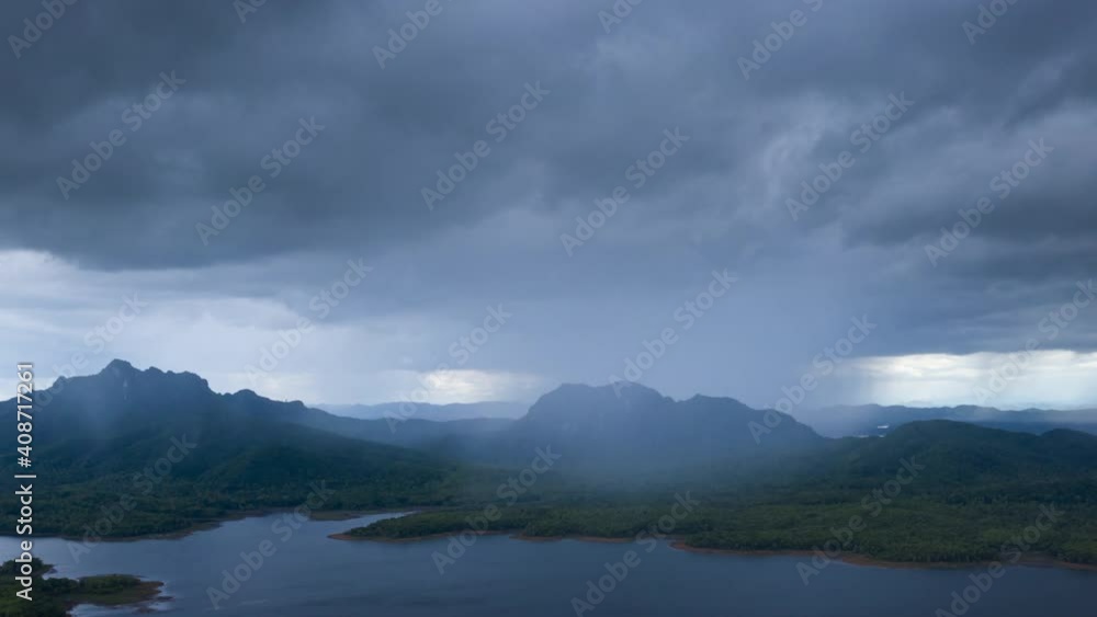 4K Hyper lapse, Rain storms and black clouds moving over the mountains In the north of Thailand, Mae Moh district, Lampang. 4K Hyper lapse, Rain storms and black clouds moving over the mountains In the north of Thailand, Mae Moh district, Lampang.