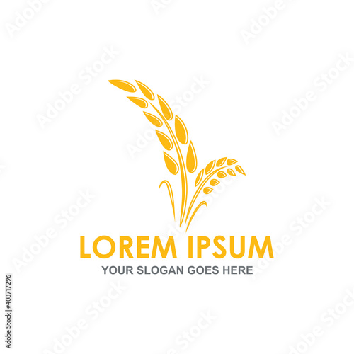 rice plant logo vector image