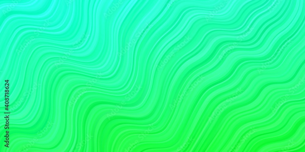 Light Green vector template with curved lines. Light Green vector template with curved lines.
