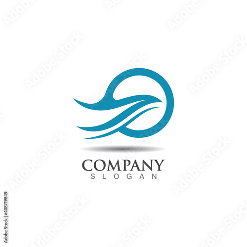 Wave ocean logo design image element vector illustration icon nature