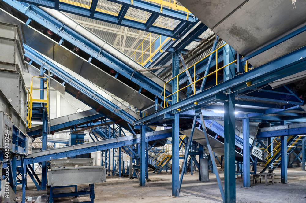 Household waste sorting and recycling plant.