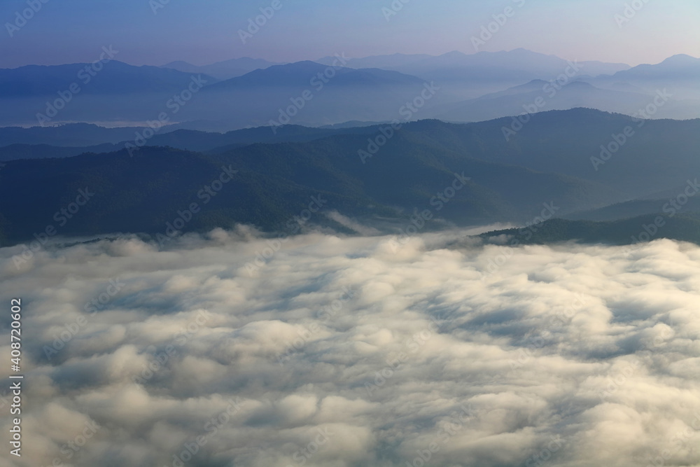Sea of mist on morning light in northern Thailand