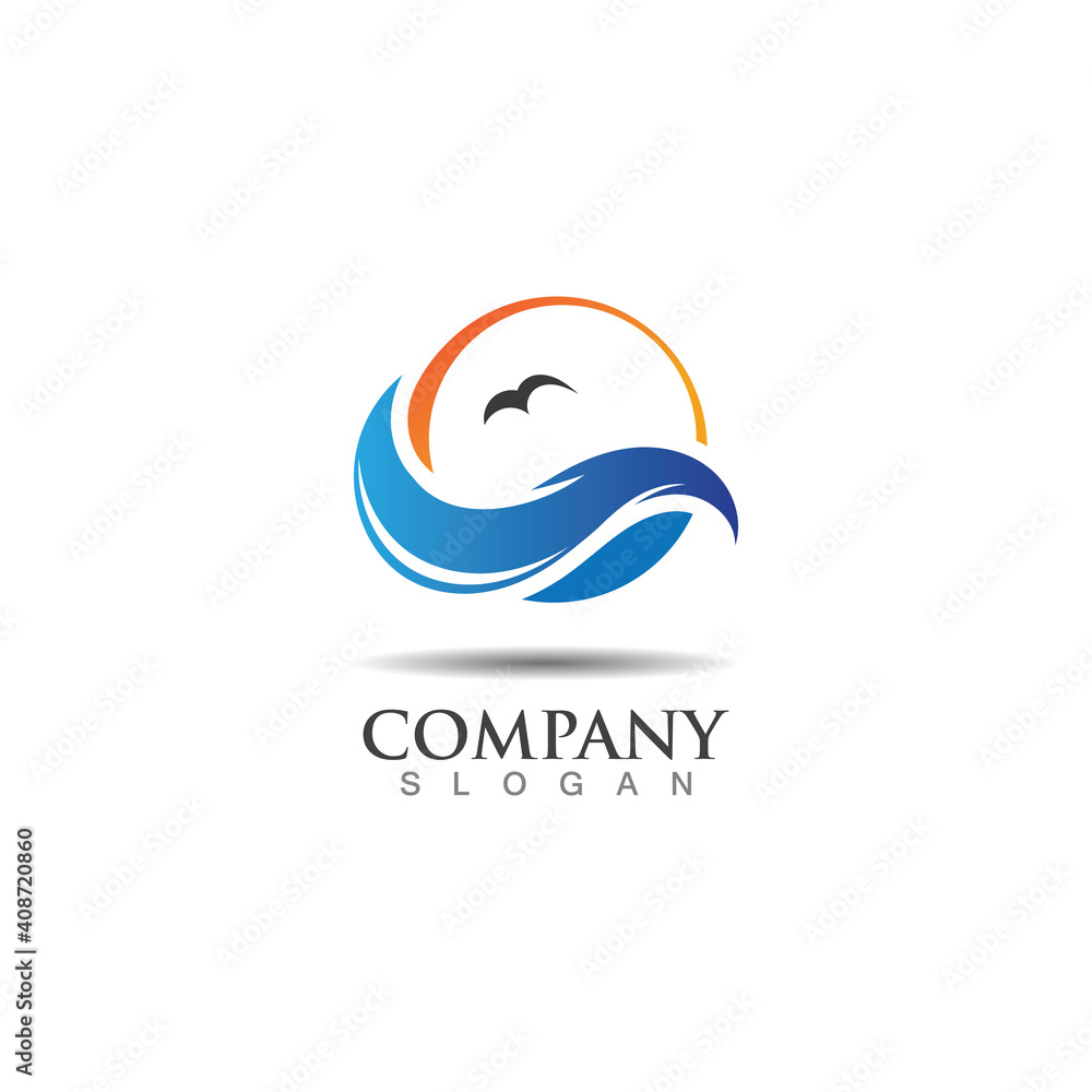 Wave ocean logo design image element vector illustration icon nature Wave ocean logo design image element vector illustration icon nature