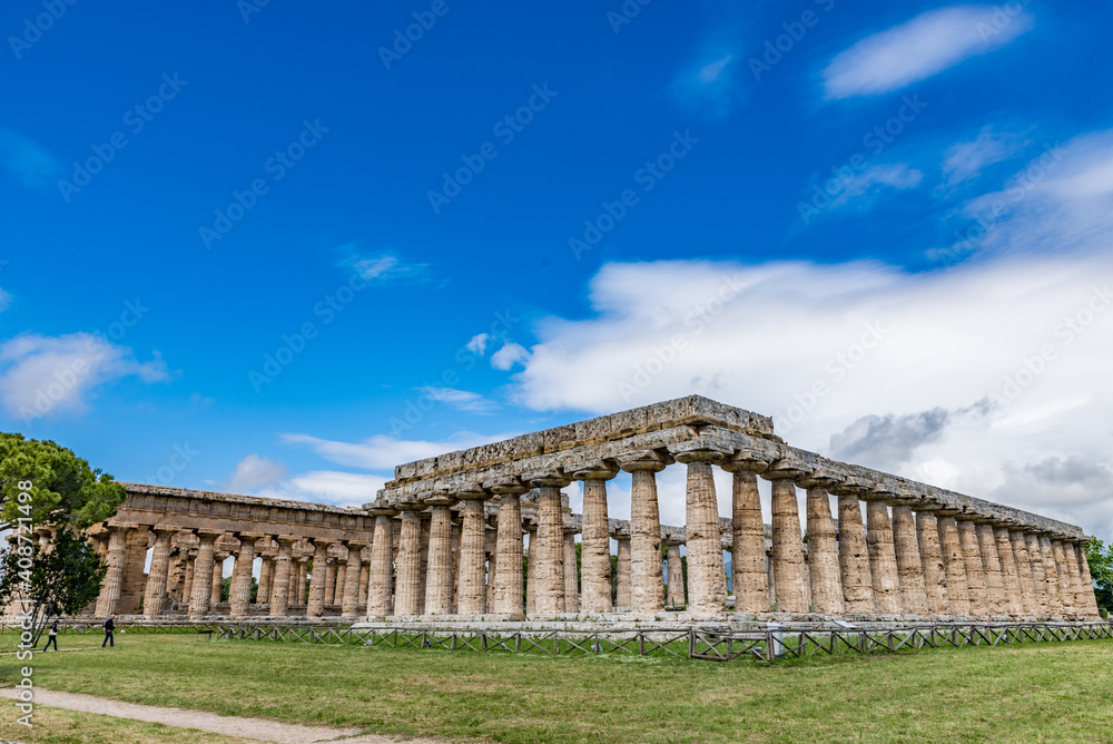 Temple of Hera (Basilica di Paestum) in Paestum Italy.