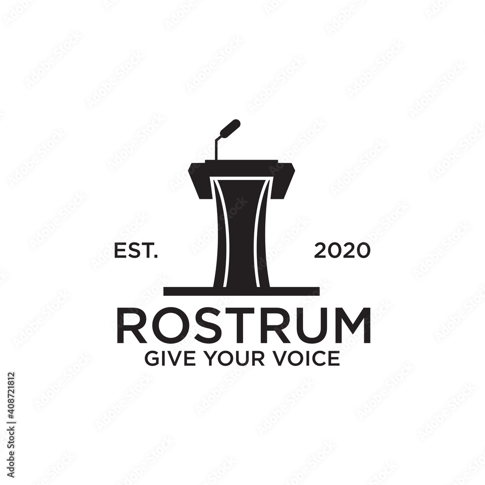 Black podium rostrum logo design template - obrazy, fototapety, plakaty 