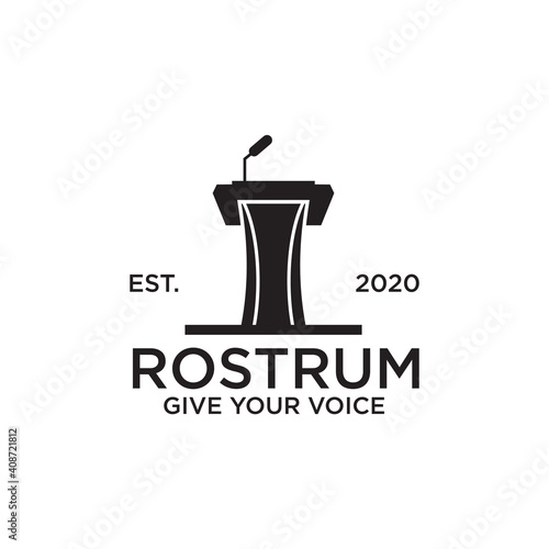Black podium rostrum logo design template