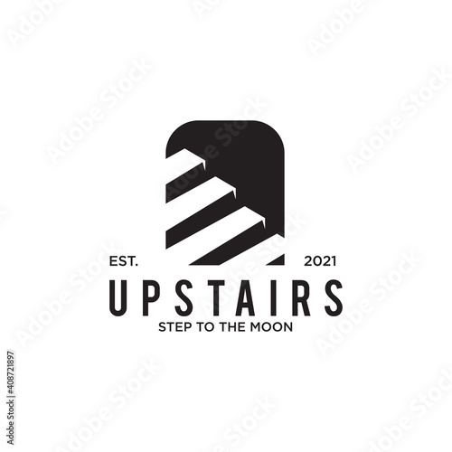 Upstairs logo design icon template