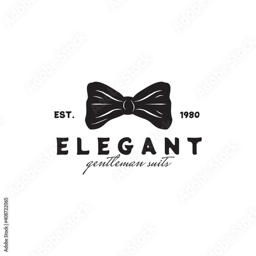 Elegant bowtie logo for gentlemen suit design