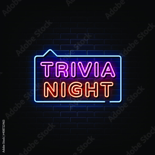 Trivia Night Neon Signs Style Text Vector