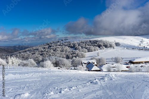 Markstein ski resort on a cold partly cloudy day. © Christophe