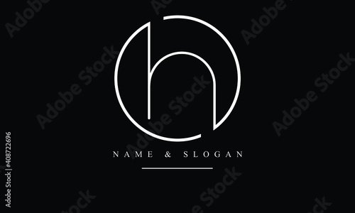 OH, HO, O, H abstract letters logo monogram
