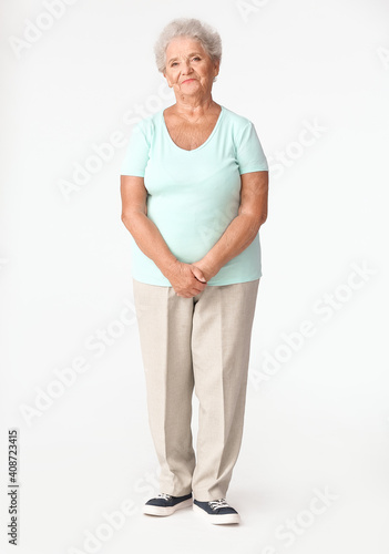 Portrait of senior woman on...