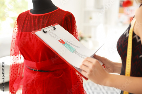 Female fashion designer wor...