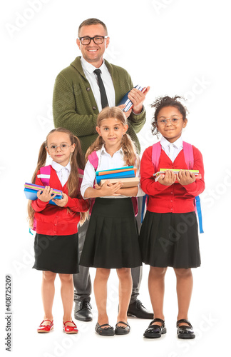 Little schoolgirls with tea...