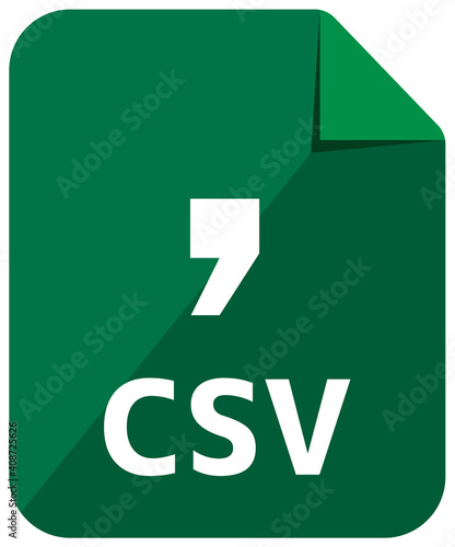 CSV icon | Major file format vector icon illustration  ( color version )