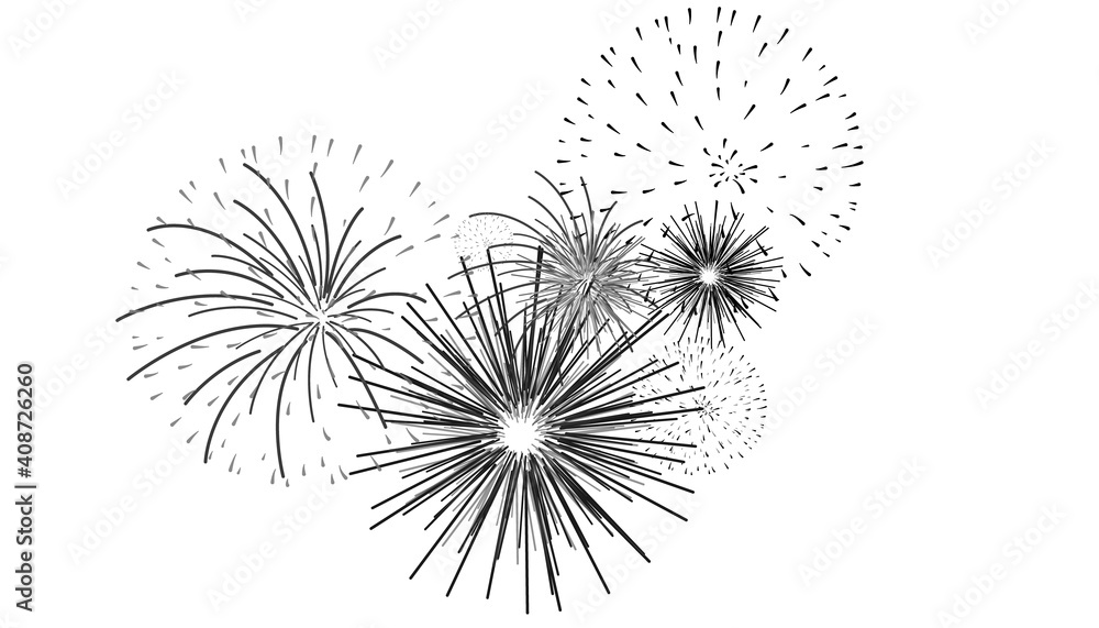 decoration fireworks on a white background vector illustration EPS10