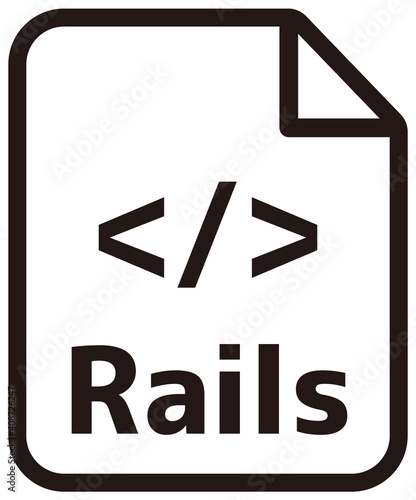 Rails icon | Major programming language vector icon illustration