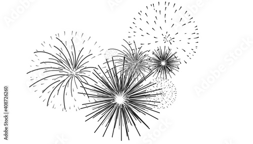 Fototapeta Naklejka Na Ścianę i Meble -  decoration fireworks on a white background vector illustration EPS10