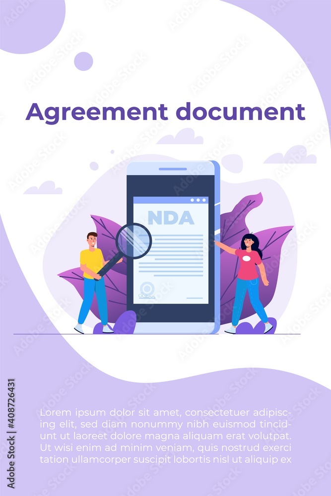 Legal restrictions, non-disclosure agreement contract or NDA concept. Vector illustration Legal restrictions, non-disclosure agreement contract or NDA concept. Vector illustration