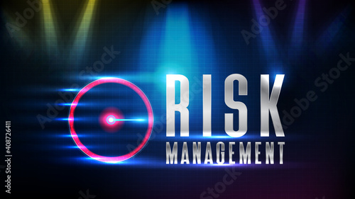 abstract background futuristic technology risk management text and ui speed meter guage maximum limit