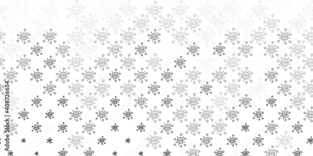 Light Gray vector backdrop with virus symbols. Light Gray vector backdrop with virus symbols.
