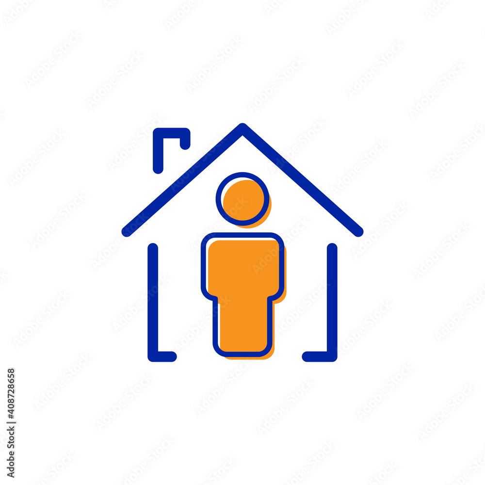 People flat icon with home. simple design editable. Design template vector People flat icon with home. simple design editable. Design template vector