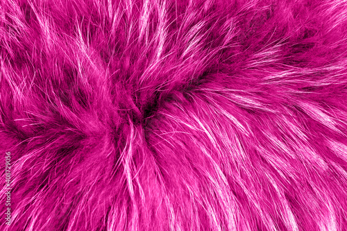 Pink natural fur background texture for design, rose animal fell