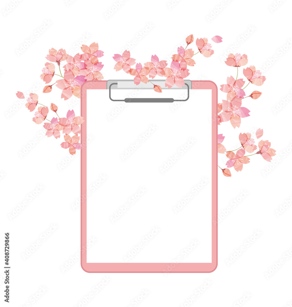 桜とバインダーのベクターイラスト Stock Vector Adobe Stock