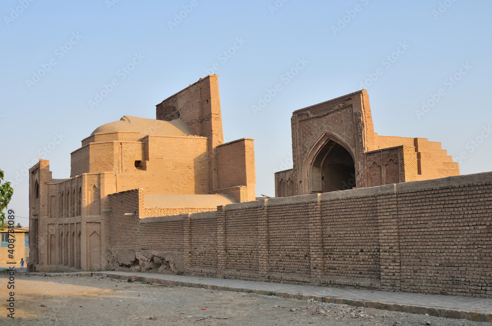 Forumad Friday Mosque was built in the 12th century during the Great Seljuk period. The brickwork in the mosque is striking. Damgan, Semnan, Iran. Forumad Friday Mosque was built in the 12th century during the Great Seljuk period. The brickwork in the mosque is striking. Damgan, Semnan, Iran.