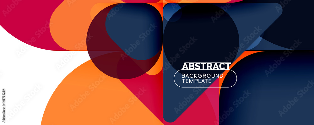 Modern geometric round shapes and dynamic lines, abstract background. Vector illustration for placards, brochures, posters and banners Modern geometric round shapes and dynamic lines, abstract background. Vector illustration for placards, brochures, posters and banners