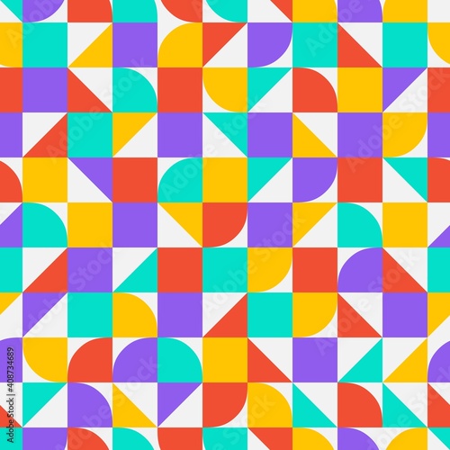 Color geometric shapes square pattern background. square pattern concept