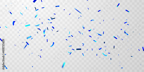 Celebration party banner with blue confetti background. Sale Vector illustration. Grand Opening Card luxury greeting rich. ribbons. luxury greeting rich card.