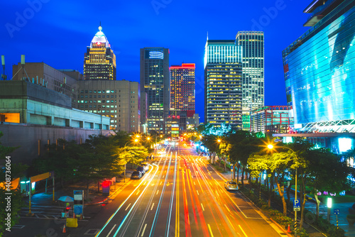 skyline of xinyi district of taipei city in taiwan at night