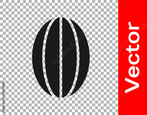 Black Rugby ball icon isolated on transparent background. Vector Illustration.